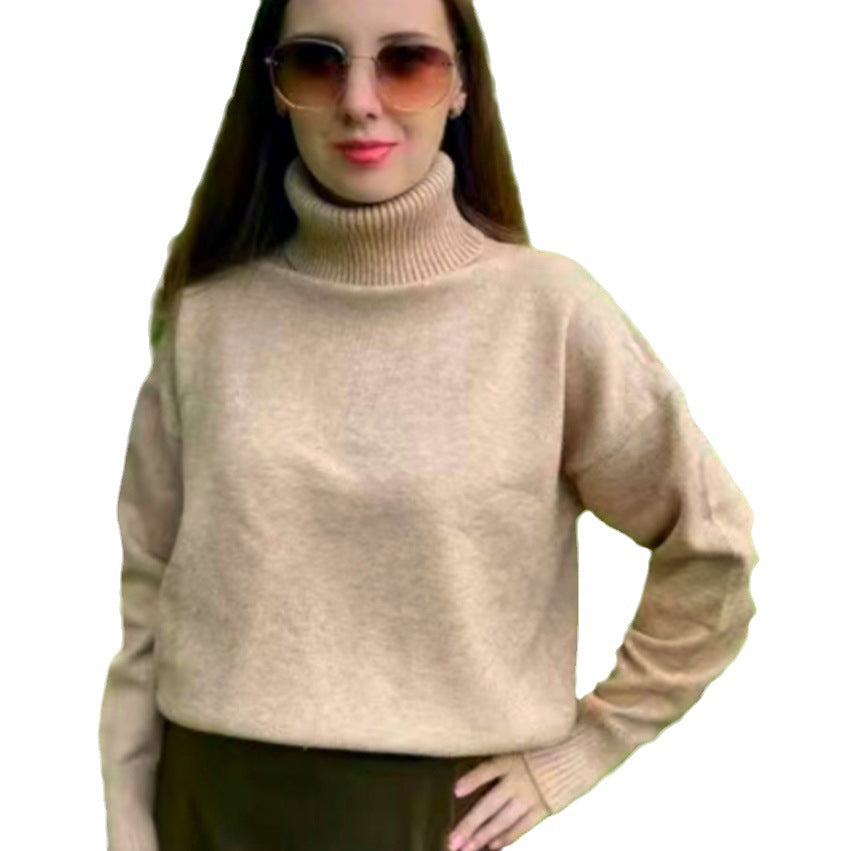 Damen Modischer Rollkragenpullover aus weichem Material WW