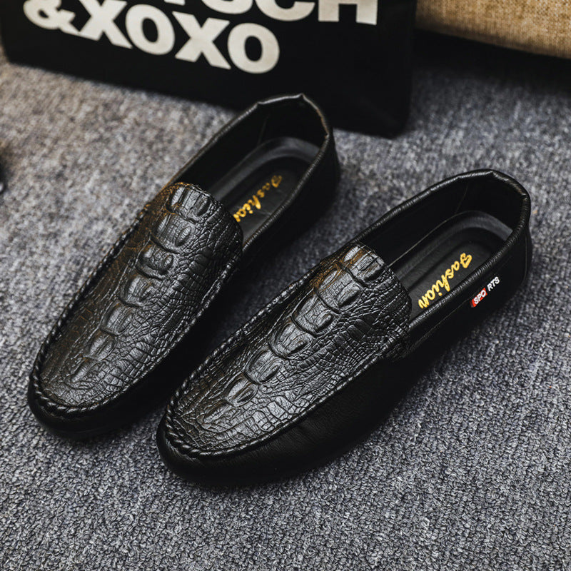 Herren Mokassins aus hochwertigem Leder mit edlem Krokodilmuster WW