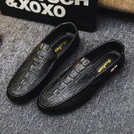 Herren Mokassins aus hochwertigem Leder mit edlem Krokodilmuster WW