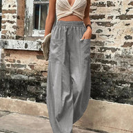 WW | Bequeme einfarbige Taschen Freizeit-Hosen