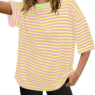 Damen Übergrößen T-Shirt mit Streifenmuster WW