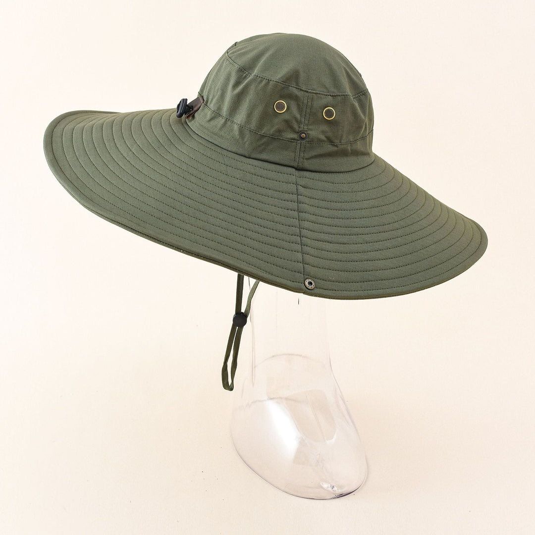 Damen UV-Schutz Sonnenhut mit breiter Krempe und verstellbarem Kinnband W&W Mode