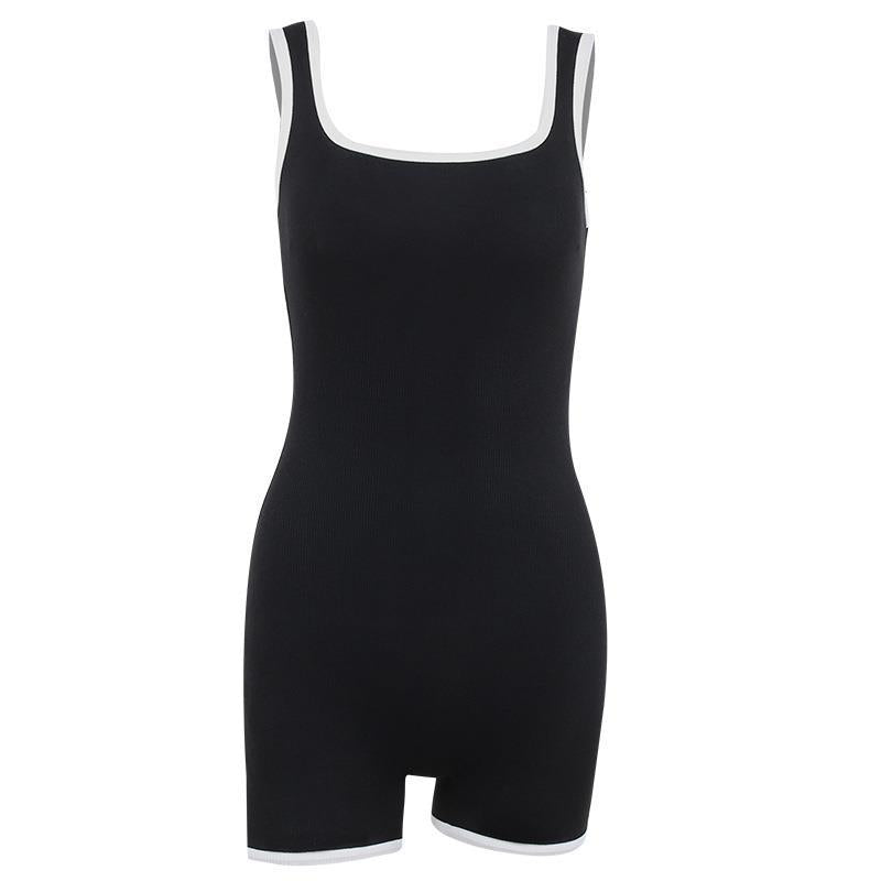 Damen sportliches Jumpsuit mit praktischen Trägern und elastischen Akzenten WW