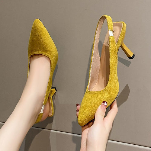 Damen Slingback-Pumps mit elegantem spitzem Zehenbereich und komfortablem Blockabsatz W&W Mode