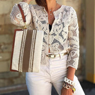 Damen Strickbluse mit filigranem Muster WW