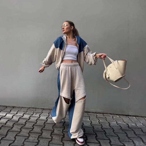 Damen Sportive Loungewear-Kombination mit funktionalen Details WW