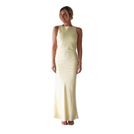 Damen Maxikleid im eleganten Satin-Look mit figurbetonendem Schnitt WW