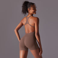Damen Sportlicher Kurzoverall mit innovativem Racerback-Design und atmungsaktiven Materialien WW