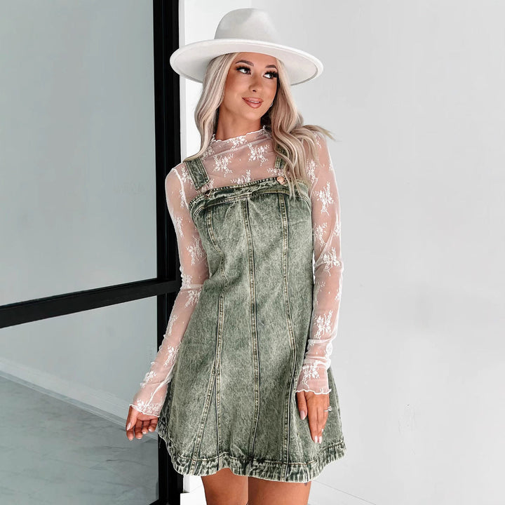 Damen Jeanskleid mit verstellbaren Trägern und modernem Schnitt W&W Mode