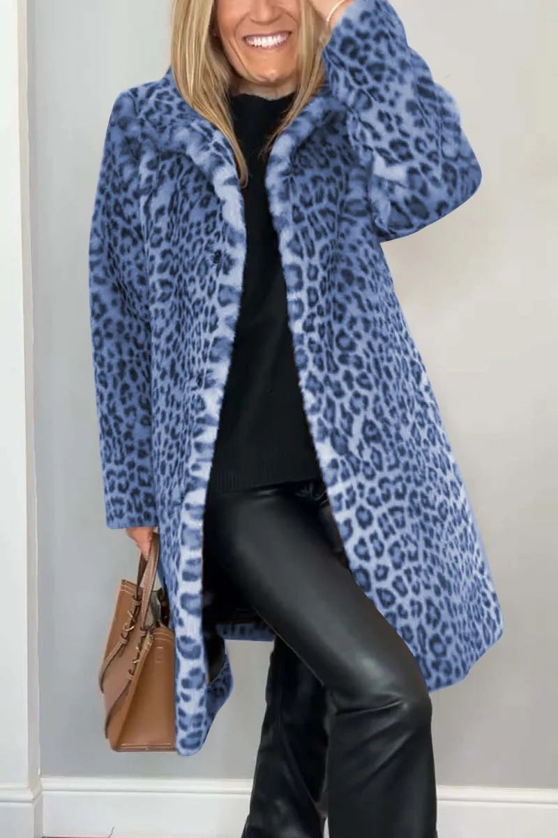 W&W Mode | Leopardenmuster Plüschmantel