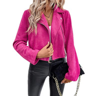 Damen Bikerjacke aus weichsamtem Material WW