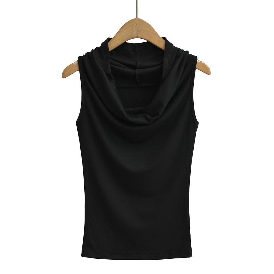 Damen ärmelloses Cowl-Top aus weichem, elastischem Material WW