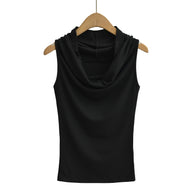 Damen ärmelloses Cowl-Top aus weichem, elastischem Material WW