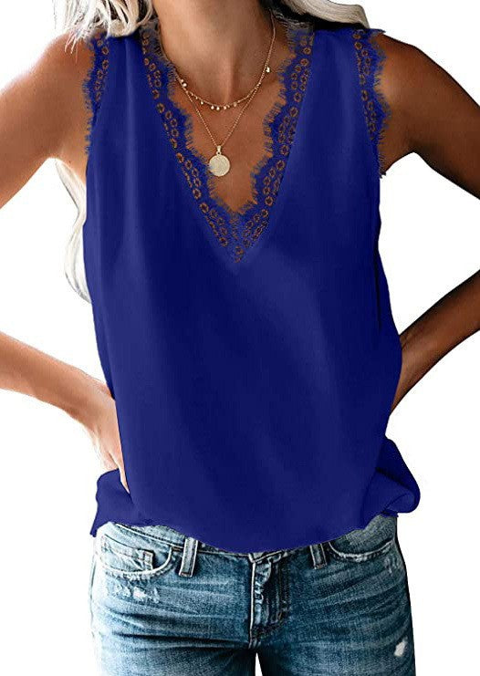 Damen Bluse mit elegantem Spitzeneinsatz WW