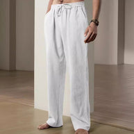 Herren Bequeme Leinenhose mit verstellbarem Bund WW