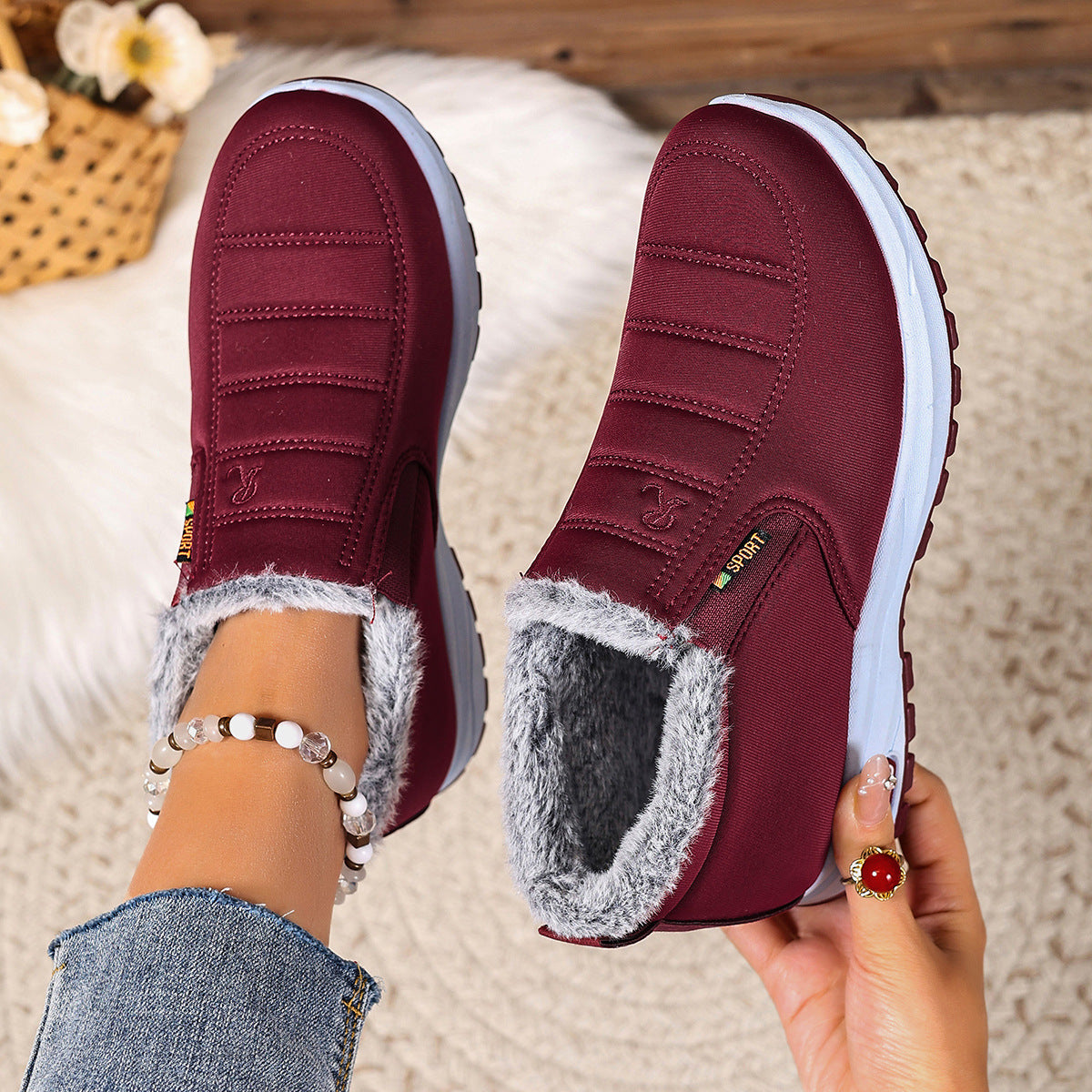 Damen Bequeme Winter-Sneaker mit kuscheligem Futter WW