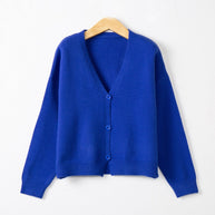Damen Strickjacke mit V-Ausschnitt und Knopfdetails WW
