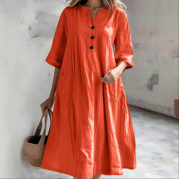 Damen lässiges Strandkleid mit praktischen Taschen W&W Mode