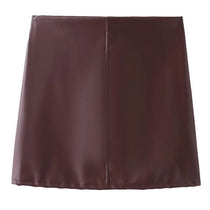 Damen Kunstleder Hemdbluse W&W