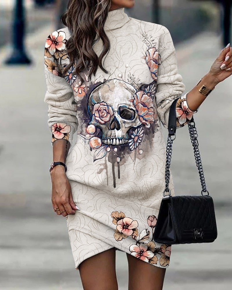 Damen Sweatkleid mit künstlerischem Print-Werk WW