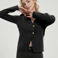 Damen Strickjacke mit eleganten Knopfdetails WW