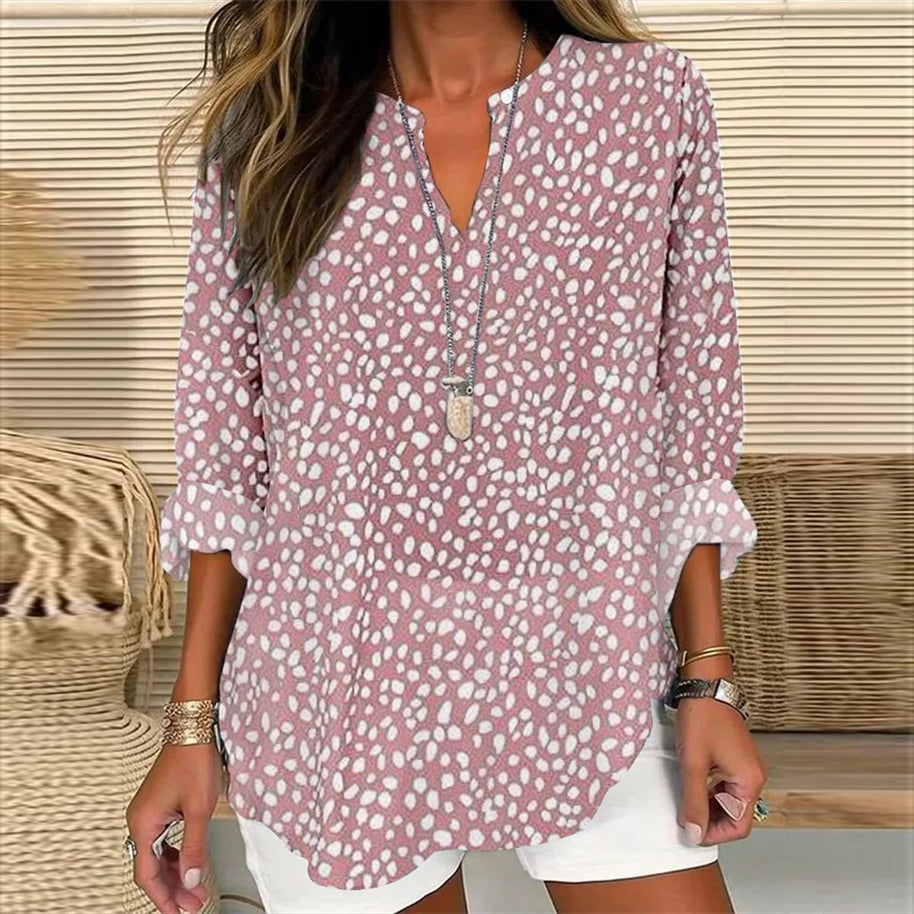 WW | Damen V-ausschnitt Langarm Bluse