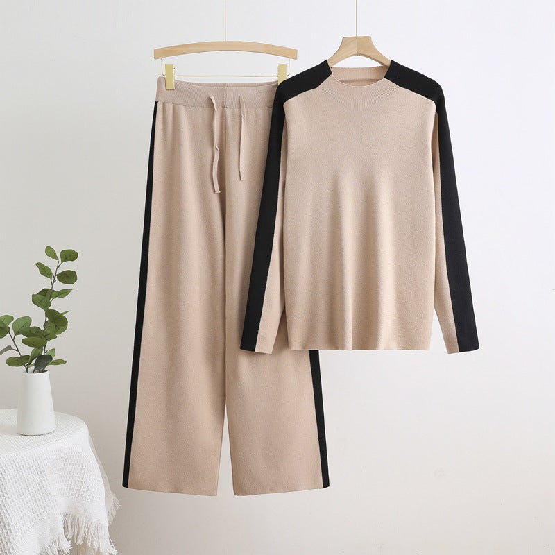 W&W Mode | Hoch taillierte Drawstring-Hosen Strickset