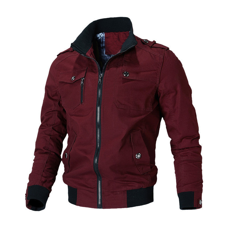 WW | Klassische Utility Jacke Für Herren Mit Reißverschlusstaschen
