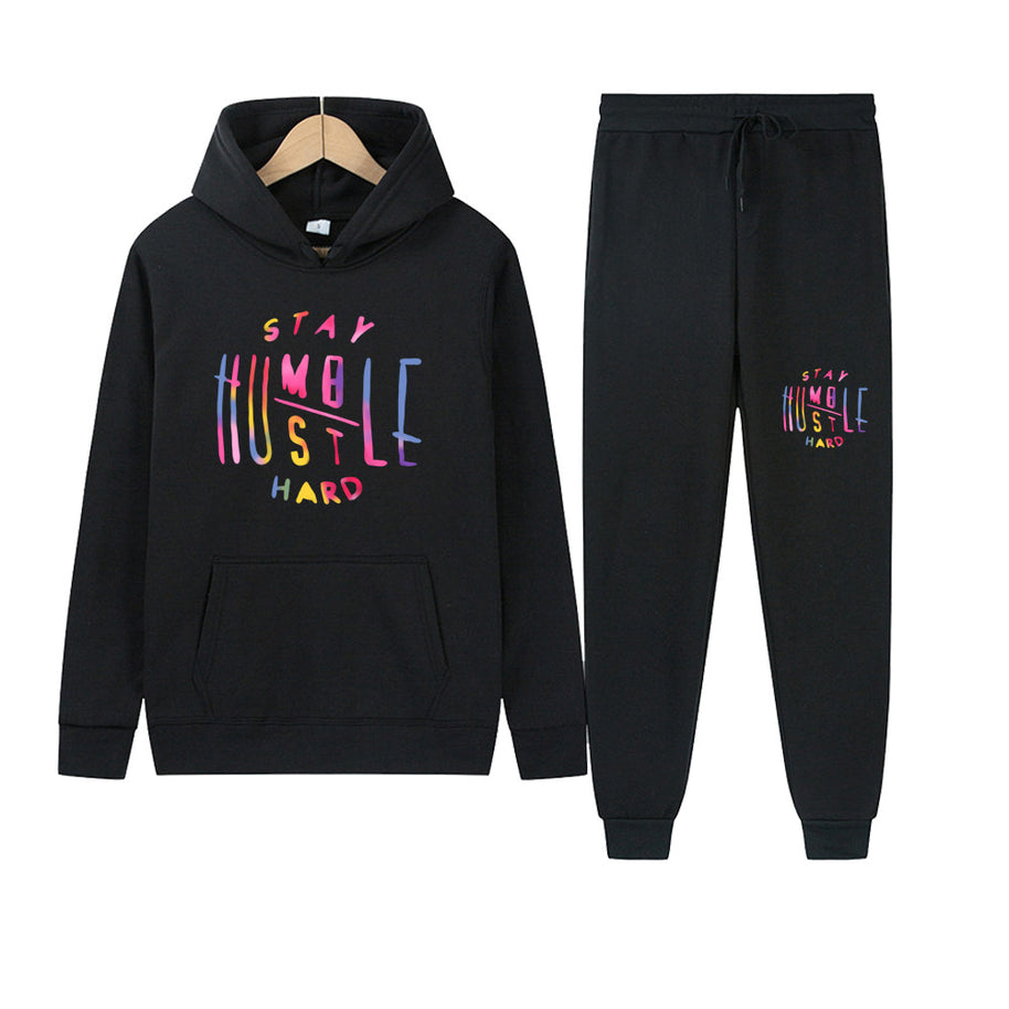Damen Sportliches Hoodie- und Jogginghose-Set mit motivierendem Aufdruck WW