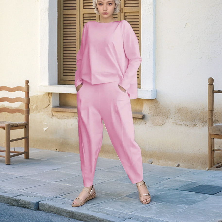 Damen Bequemes Loungewear-Set mit elastischem Bund und stylischem Schnitt WW