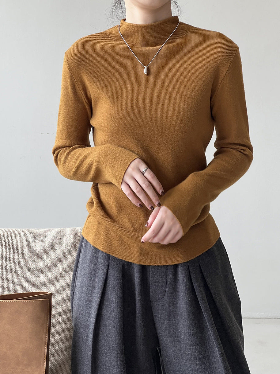 WW Halbturtleneck gebürsteter Soft-Touch-Pullover