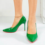 Damen Hochhackige Pumps mit glänzendem Lackfinish und eleganter Silhouette WW