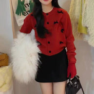 Damen Strickjacke mit dekorativen Schleifen WW