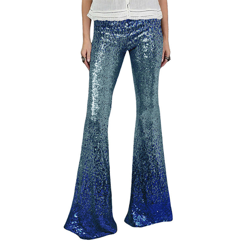 Damen Glitzernde Schlaghose mit luxuriösem Pailletten-Muster WW