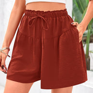Damen Bequeme Loose-Fit Shorts mit Elastikbund und Taschen WW