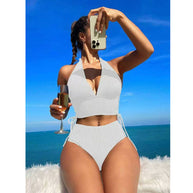 Damen Bikini-Set mit raffinierten Bindebändern und hohem Bund WW