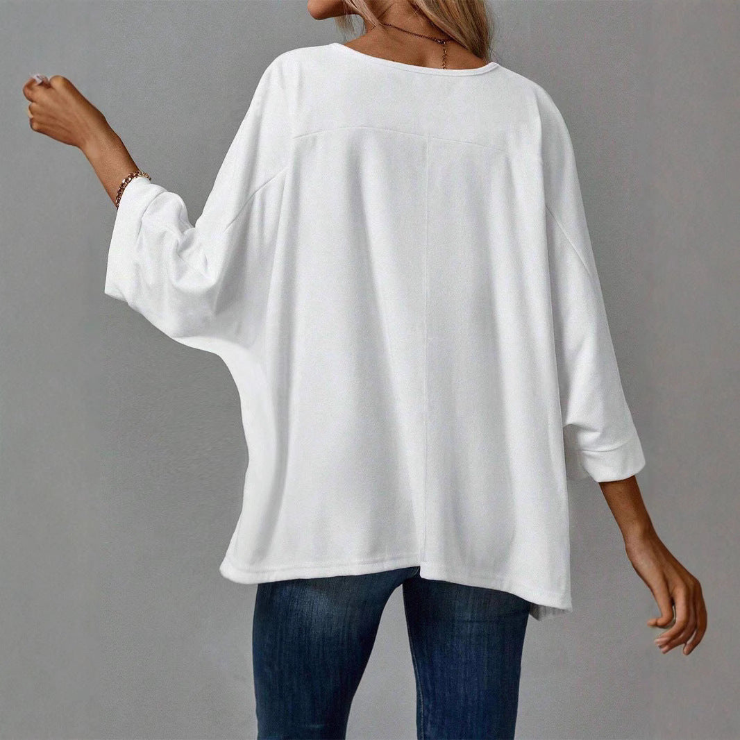 Damen lässiges Oversized T-Shirt mit weitem Schnitt und stylischem Rundhalsausschnitt W&W Mode