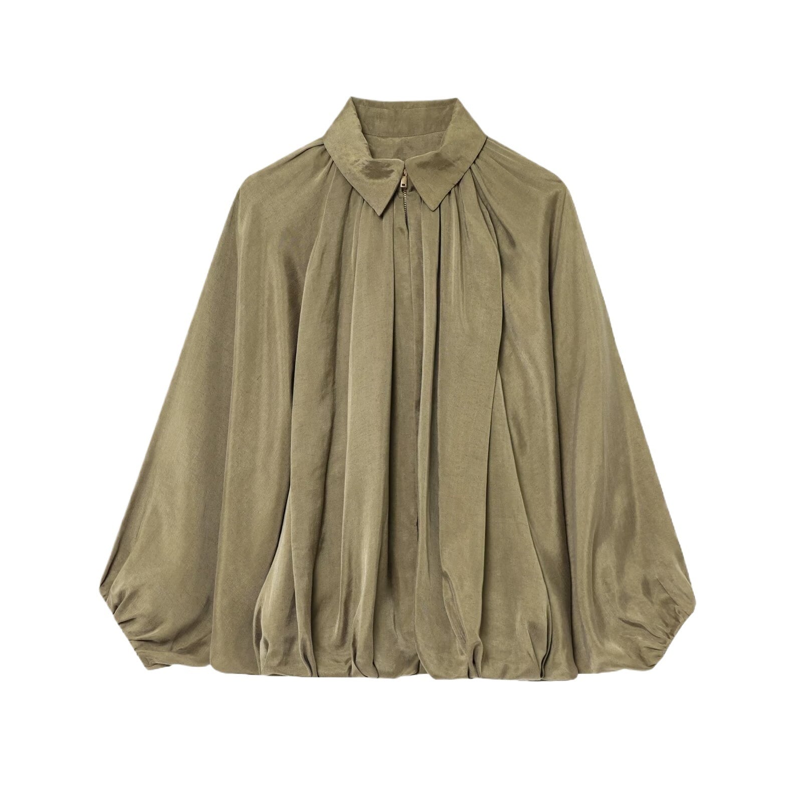 Damen schicke blusige Oberjacke mit Drapierung WW