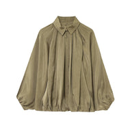 Damen schicke blusige Oberjacke mit Drapierung WW