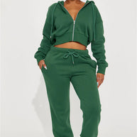 Damen Relaxed-Fit Sweat-Set mit Kapuze und weiten Hosen WW