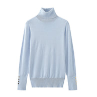 Damen Rollkragenpullover mit eleganten Knopfdetails WW