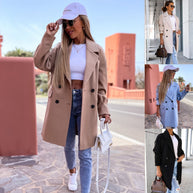 Dame Eleganter Doppelreiher Mantel WW