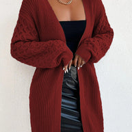Damen Strickjacke mit raffiniertem Zopfmuster und lässigem Schnitt WW