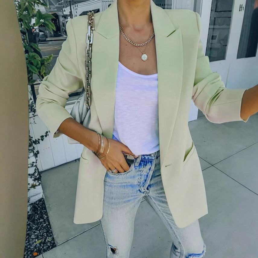 Damen Eleganter Oversized Blazer mit strukturiertem Schnitt und lässigen Details WW