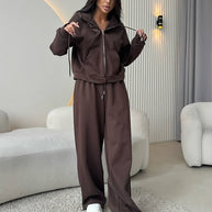 Damen bequemer und eleganter Hoodie mit weiten Hosen WW