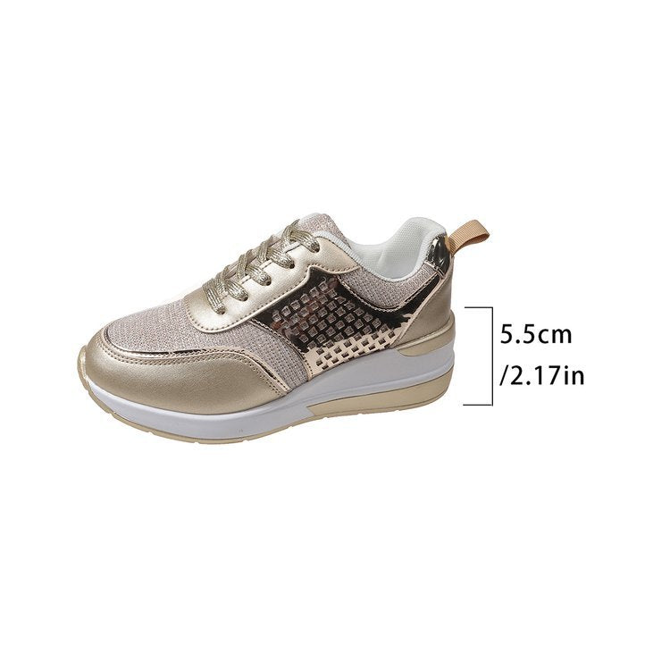Damen Sneakers mit modischem Metallic-Akzent und atmungsaktiver Dämpfung W&W