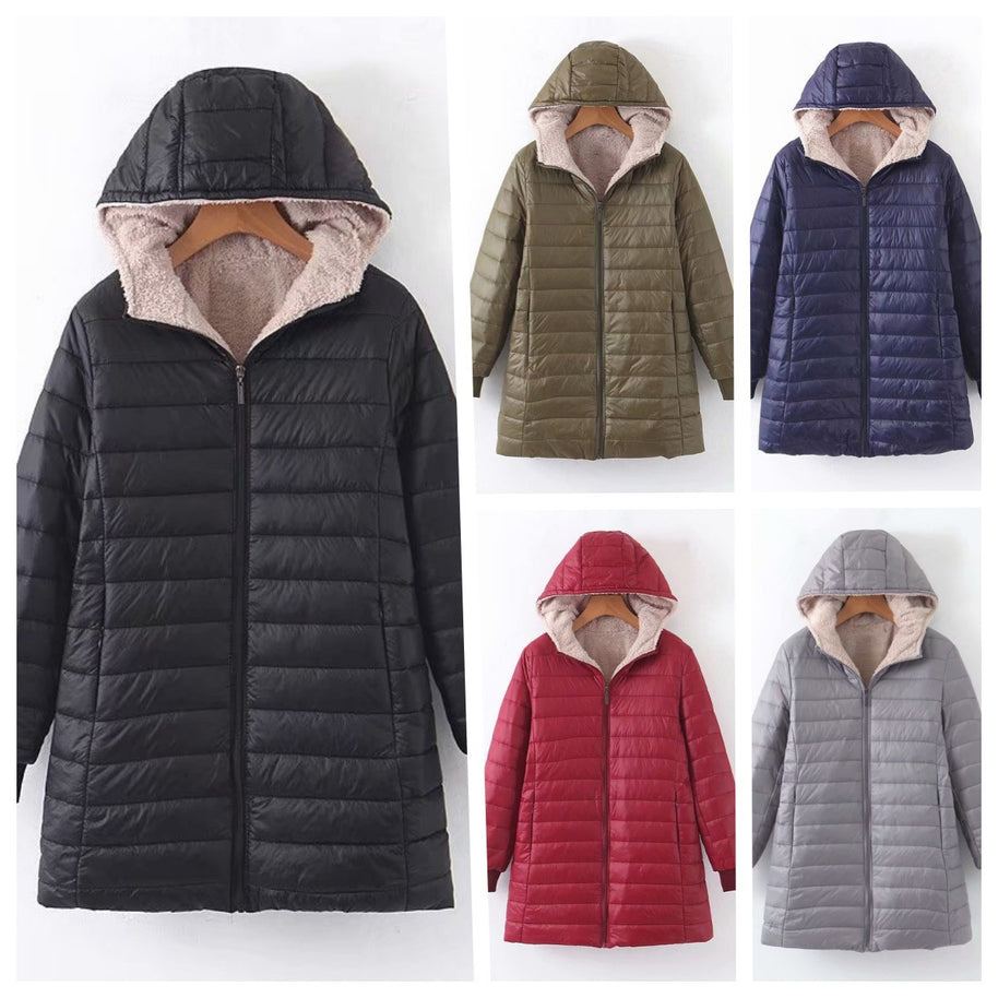 Damen Steppjacke mit weichem Teddyfutter und praktischer Kapuze WW