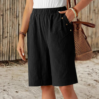 Damen lockere Sommer-Shorts mit elastischem Bund und praktischen Seitentaschen WW