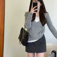 Damen Strickpullover mit V-Ausschnitt und eleganten Rippdetails WW