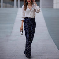 Damen elegante Seidenbluse mit minimalistischen Knopfdetails WW
